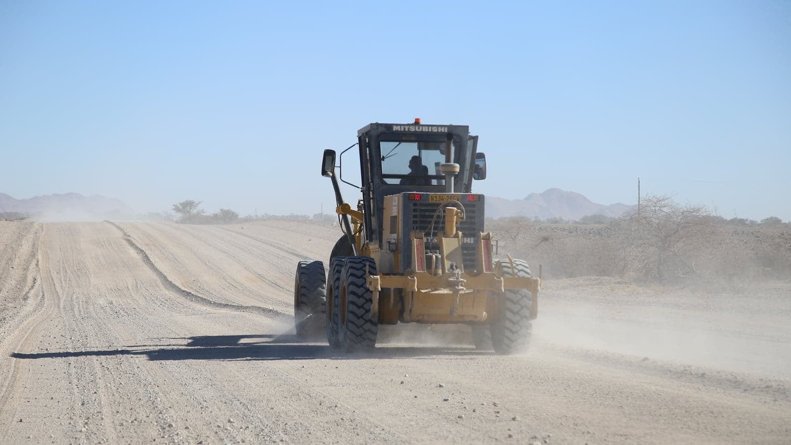 Gravel road construction project in northern Namibia